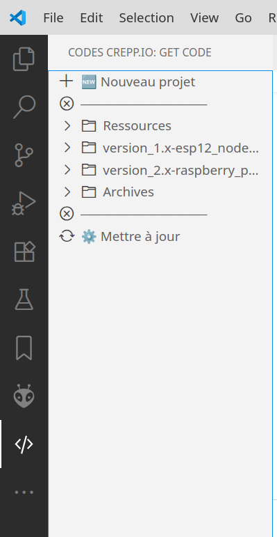 Visualisation de l'extension