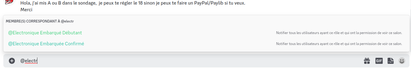 mentionner un groupe