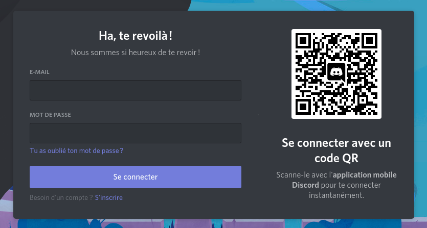 Connexion avec vos identifiants