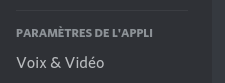 Accès aux paramètres sonores