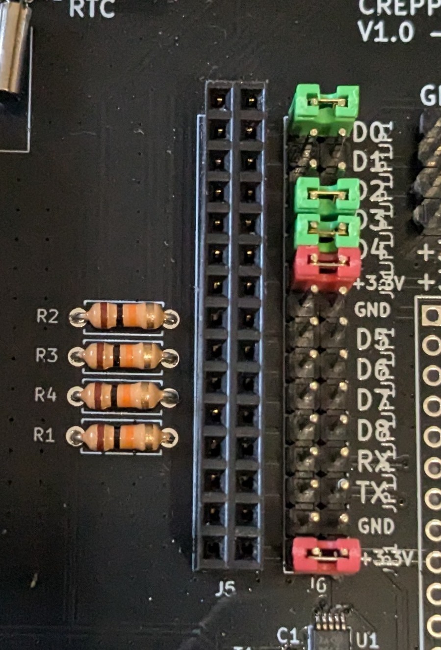 Mise en place des jumpers des LEDs
