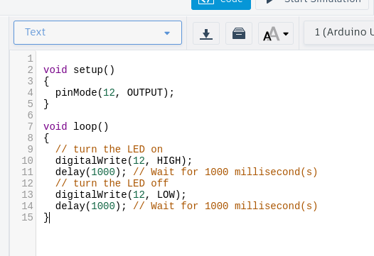 Un code pour faire clignoter une LED