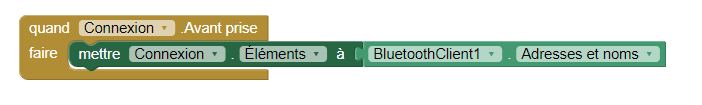 Bloc de configuration de la liste