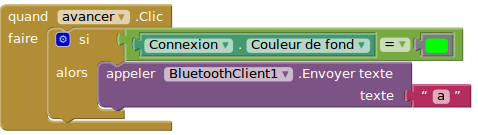 Code du bouton Avancer