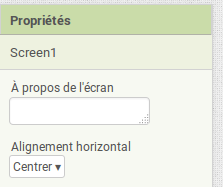 Centrage de l'écran