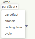Forme du bouton